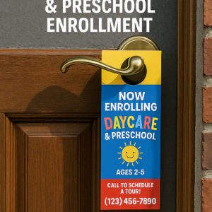 Free Door Hangers for Local Daycare & Preschool Enrollment