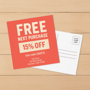 Free Next Purchase Discount Post Card