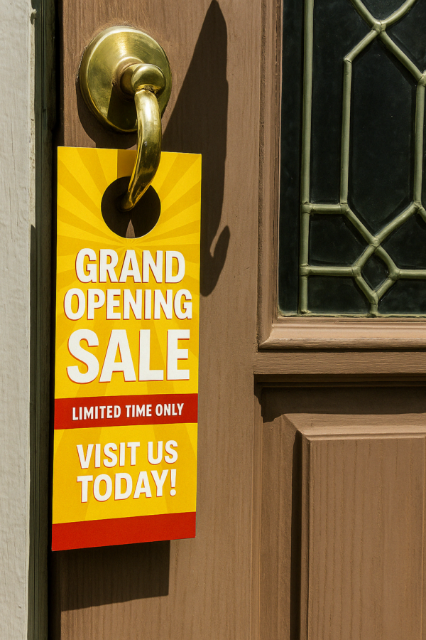 Free Door Hangers For Grand Openings & Store Sales
