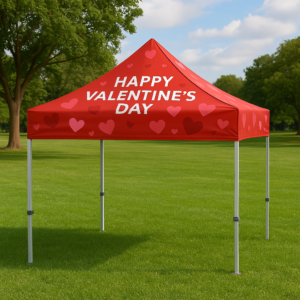 10x10 Aluminum Canopy Tent – Custom Valentine’s Day Edition