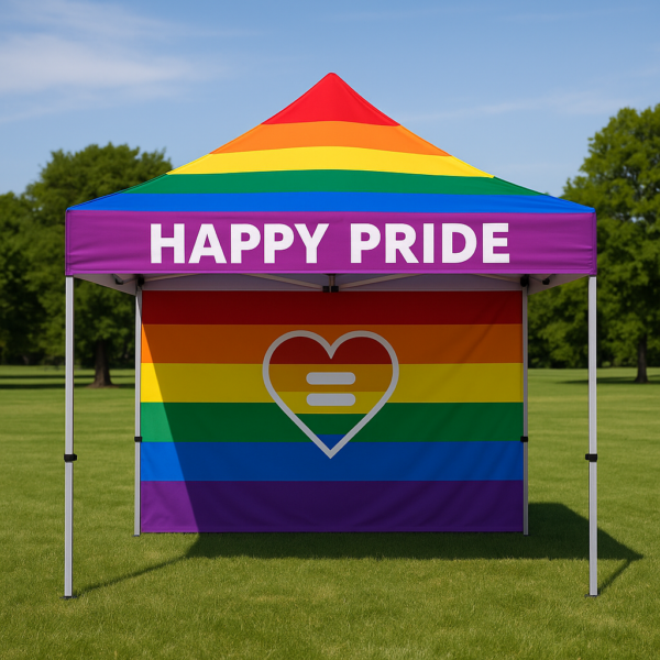 10x10 Aluminum Canopy Tent – Custom Pride Edition