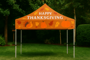 Carpa de Acción de Gracias en jardín