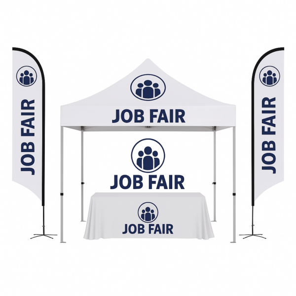Trade Show Display Kit: 10ft Tent, Feather Flags & Table Cover