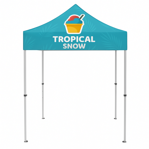 5x5 Steel Canopy Tent – Custom Printed, Heavy-Duty Pop-Up with Full Color Top