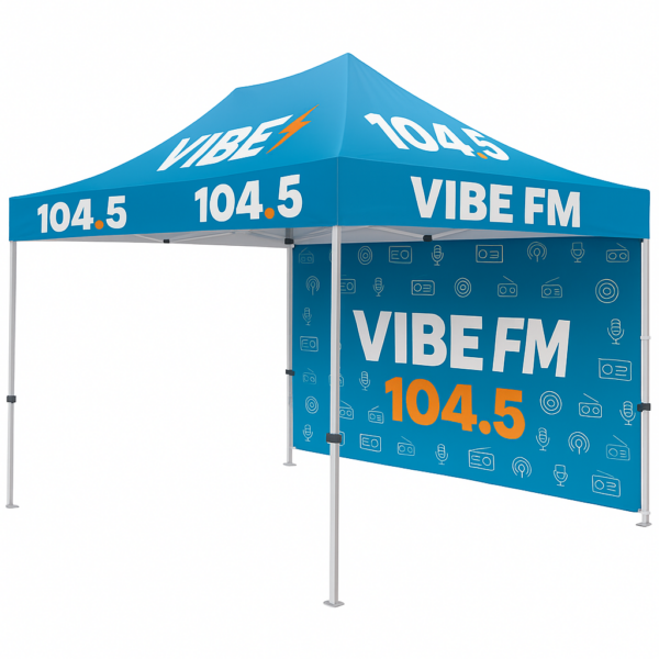 15ft Canopy Tent Backwall – Custom Full-Color Print