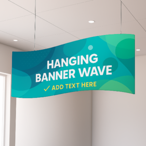 Banner suspendido de olas modernas