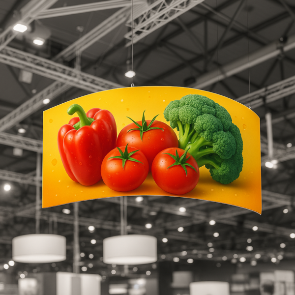 Banner vibrante de verduras frescas