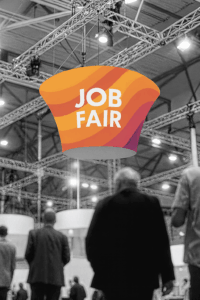 10 x 3.5 ft. Hanging Banner Tapered Circle Double-Sided (Graphic Package)