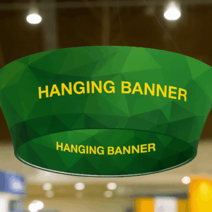 Banner colgante en exposiciónw
