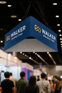 Cartel de Walker Marketing en evento