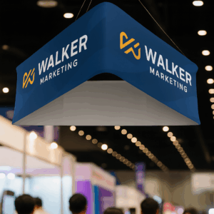Cartel de Walker Marketing en evento