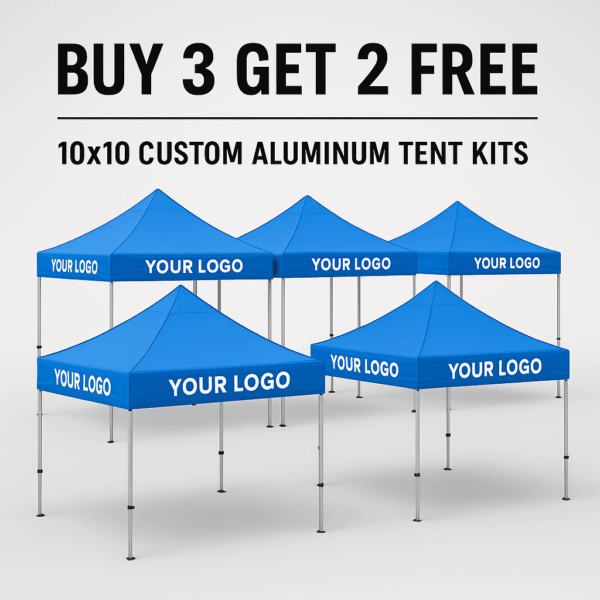 Buy 3 Get 2 Free – 10x10 Custom Aluminum Tent Kits