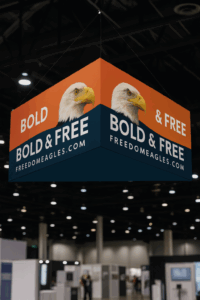 Bandera BOLD & FREE en exposición