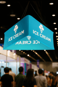 Banner de helado en evento