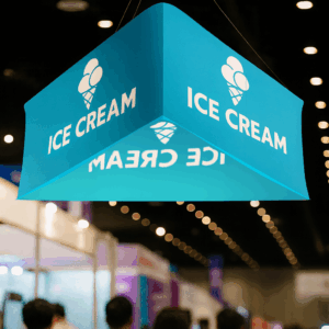 Banner de helado en evento