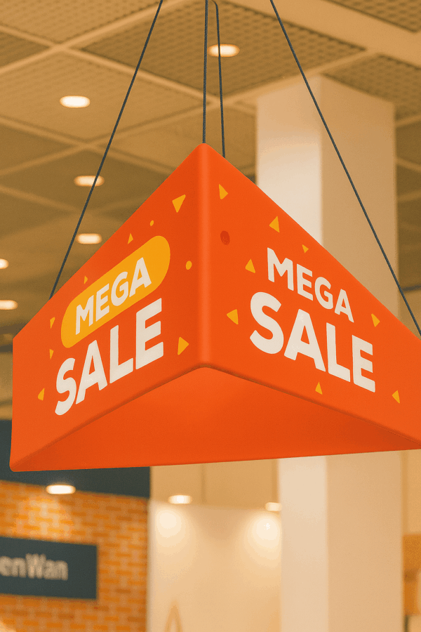 Venta Mega en Rojo Triangular