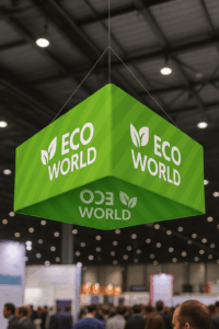 Banner Eco World en convención