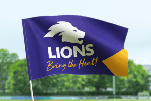 Bandera de los Leones en Movimiento