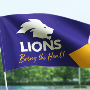 Bandera de los Leones en Movimiento