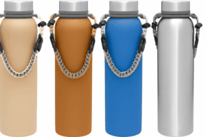 Botellas de agua con manijas trenzadas