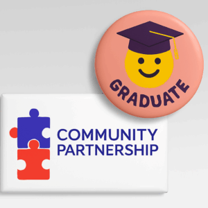 Botón y imán promocionales educativos